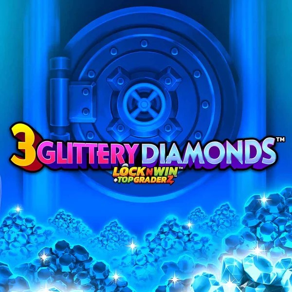 3 Glittery Diamonds casino game by PearFiction Studios – featured logo at Stake Casino